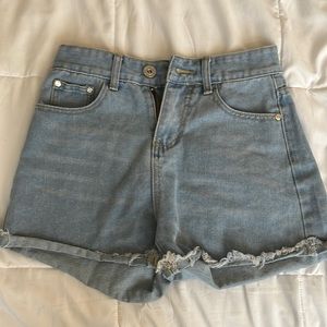 Light blue jean shorts